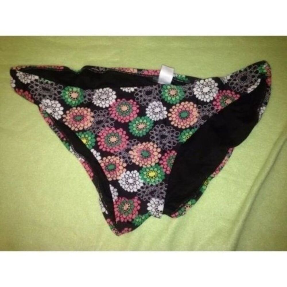 swimming bottom Old Navy womens size L black flowers